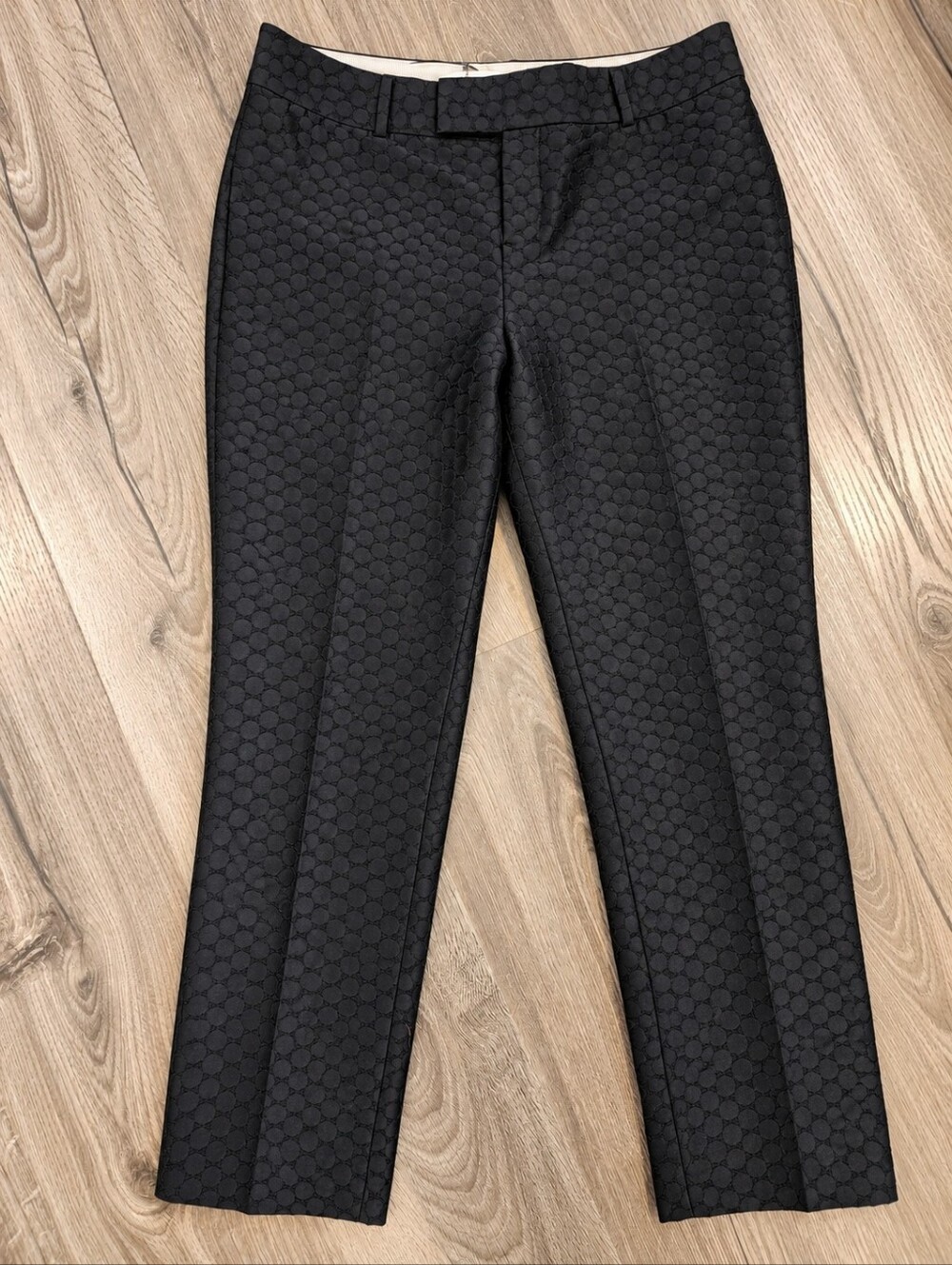Banana Republic Black Textured Jacquard Slim Ankle Pants Size Tag Missing